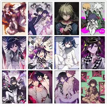 5D DIY Полный дрель Алмазная картина Danganronpa Ouma Kokichi Аниме Манга Алмазная мозаика Мультфильм Вышивка Художественный декор Full Round 20x30CM