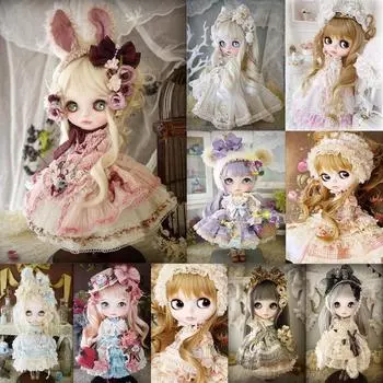 5D DIY Полный дрель Алмазная картина Мультфильм кукла Вышивка Картина Мозаика Ремесло 20X30CM чёрный