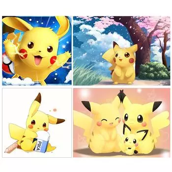 5D DIY Полный дрель Алмазная картина Пикачу Вышивка крестом Мозаика Наборы для рукоделия pikachu-l1924
