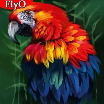 5D DIY Полный дрель Алмазная картина Попугай Искусство Стразы Алмазная вышивка Животное Мозаика Птица Ремесленный комплект Декор для дома Full Round 30x30CM