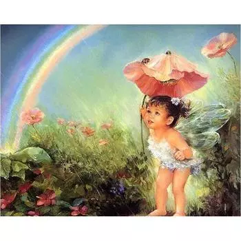 5D Diy Полный Круглый Алмазная Картина Бабочка Фея Вышивка Крестом Алмазная Вышивка Украшение Дома 20X30CM