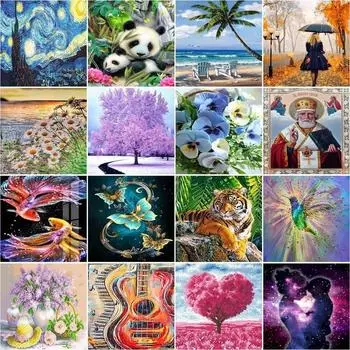 5d Diy Полный Круглый Алмазная Картина Пейзаж Diy Алмазная Вышивка Животных Вышивка Крестом Украшение Дома Full Round 20x30CM