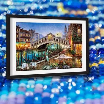 5D Diy Полный Круглый Алмазная Картина Вышивка Крестом Европейские Мосты Полный Diy Ручная Алмазная Вышивка 20X30CM