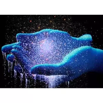 5D DIY Полный Круглый Алмазная Вышивка Синяя Пальма Картина Вышивка Крестом Ручная Работа Горный Хрусталь 20X30CM
