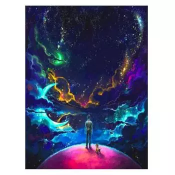 5D DIY Полный круглый дрель Алмазная картина Красочное небо Даймонд Мозаика Алмазная вышивка 20X30CM