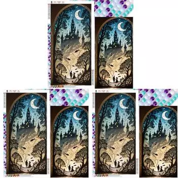 5D DIY Полный Круглый Дрель Алмазная Картина Линия Вид На Улицу Декор Art Craft40x75cm