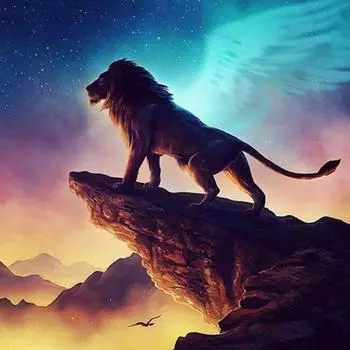 5D DIY Полный круглый дрель Алмазная картина Животные Лев Мозаика Вышивка Крестом 30X30CM