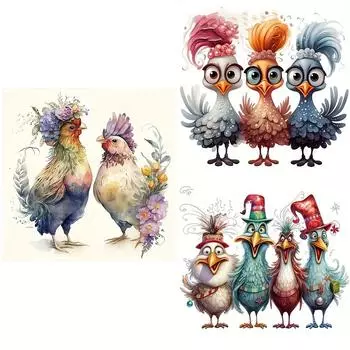 5D DIY Полный круглый дрель Алмазная картина Мультфильм Курица Набор Домашний декор Ремесло * ZSH86