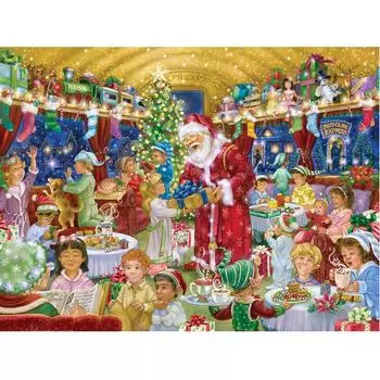 5D DIY Полный круглый дрель Алмазная картина Санта-Клаус дарит подарки Мозаичная вышивка 20X30CM