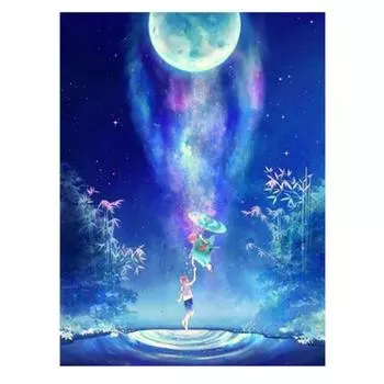 5D DIY Полный круглый дрель Алмазная картина Красочное небо Даймонд Мозаика Алмазная вышивка 20X30CM