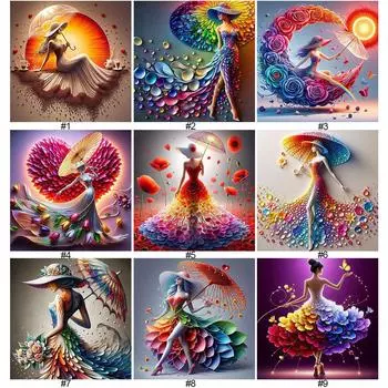 5D DIY Полный Круглый Дрель Алмазная Картина Девочка Набор Домашний Декор Искусство Ремесло AU K2074