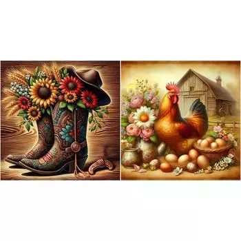 - 5D DIY Полный круглый дрель Алмазная картина Животный Набор Домашний декор Художественное ремесло 30x40 A4836