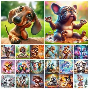 5D DIY Полный Круглый Дрель Алмазная Картина Животных Комплект Украшения Дома Художественное Ремесло Z310
