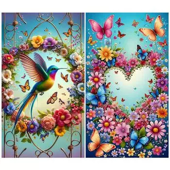 - 5D DIY Полный Круглый Дрель Алмазная Картина Колибри Набор Домашний Декор Искусство Ремесло K1961