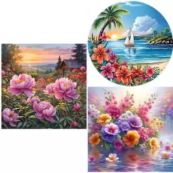 5D DIY Полный Круглый Дрель Алмазная Картина Цветок Набор Домашний Декор Искусство Ремесло # ZSH986