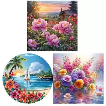 5D DIY Полный Круглый Дрель Алмазная Картина Цветок Набор Домашний Декор Искусство Ремесло ZSH986