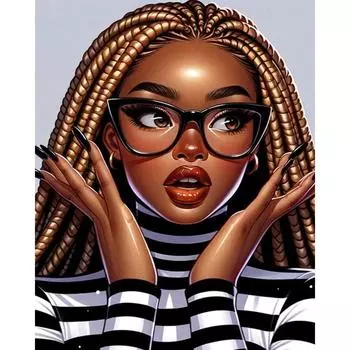 5D DIY Полный круглый дрель Алмазная картина Девушка Комплект Домашний декор Художественное ремесло 40x50 см