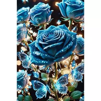 5D DIY Полный Круглый Дрель Алмазная Картина Роза Набор Домашний Декор Искусство Ремесло 40x60см