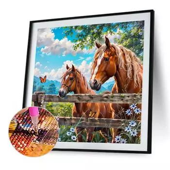 5D DIY Полный Круглый Дрель Алмазная Картина Животное Набор Домашний Декор Искусство Ремесло 40x40см sz6143