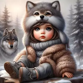 5D DIY Полный Круглый Дрель Алмазная Картина Девочка Набор Домашний Декор Искусство Ремесло 30x30см