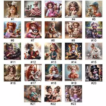 5D DIY Полный Круглый Дрель Алмазная Картина Девочка Набор Домашний Декор Искусство Ремесло 40x40см ZSH1467