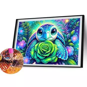 5D DIY Полный Круглый Дрель Алмазная Картина Морская Черепаха Набор Домашний Декор Искусство 40x30см