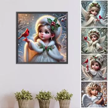 5D DIY Полный Круглый Дрель Алмазная Картина Девочка Набор Домашний Декор Искусство Ремесло 40x40см ZSH1470