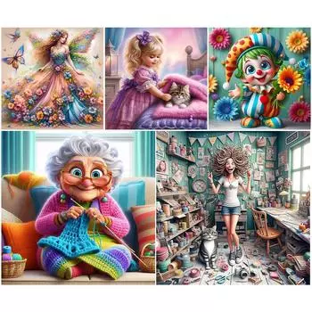 5D DIY Полный круглый дрель Алмазная картина Рисунок Комплект Домашний декор Художественное ремесло # ZSH503