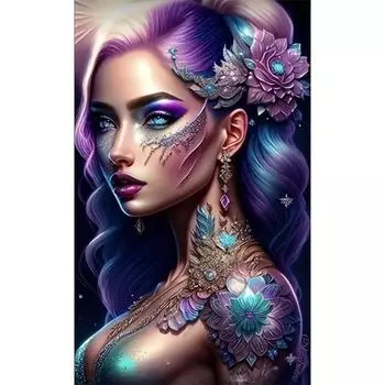 5D DIY Полный Круглый Дрель Алмазная Картина Девочка Набор Домашний Декор Искусство Ремесло 40x65см