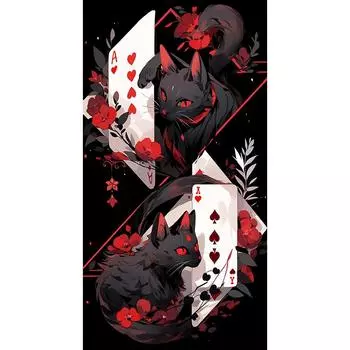 5D DIY Полный Круглый Дрель Алмазная Картина Кошка Набор Домашний Декор Искусство Ремесло 30x55см #