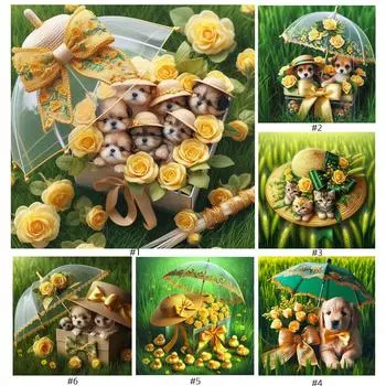 5D DIY Полный Круглый Дрель Алмазная Картина Животное Набор Домашний Декор Искусство Ремесло 30x30 см sz5579