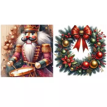 5D DIY Полный Круглый Дрель Алмазная Картина Рождественский Набор Домашний Декор Искусство Ремесло # V7310