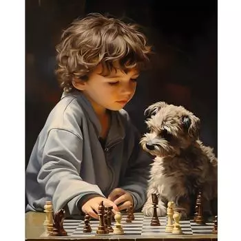 5D DIY Полный Круглый Дрель Алмазная Картина Шахматы Набор Домашний Декор Искусство Ремесло 40x50см