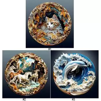 5D DIY Полный Круглый Дрель Алмазная Картина Животное Набор Домашний Декор Искусство Ремесло 30x30 см ZSH1302
