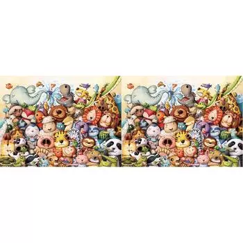 - 5D DIY Полный Круглый Дрель Алмазная Картина Животное Набор Домашний Декор Искусство Ремесло 60x45