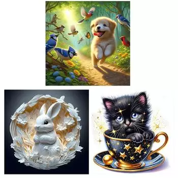 5D DIY Полный Круглый Дрель Алмазная Картина Животное Набор Домашний Декор Искусство Ремесло 30x30 см ZSH1423