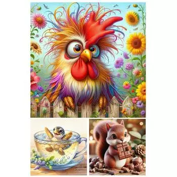 5D DIY Полный Круглый Дрель Алмазная Картина Животное Набор Домашний Декор Искусство Ремесло 30x30 см A9969