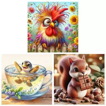 5D DIY Полный Круглый Дрель Алмазная Картина Животное Набор Домашний Декор Искусство Ремесло 30x30 см A9969