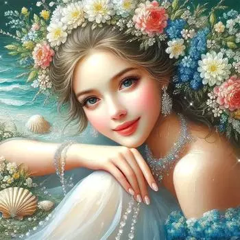 5D DIY Полный Круглый Дрель Алмазная Картина Девочка Набор Домашний Декор Искусство Ремесло 50x50см A