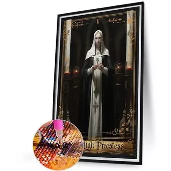 5D DIY Полный Круглый Дрель Алмазная Картина Монахиня Набор Домашний Декор Искусство Ремесло 40x60 см /