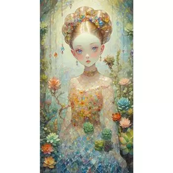 5D DIY Полный Круглый Дрель Алмазная Картина Девочка Набор Домашний Декор Искусство Ремесло 40x70см