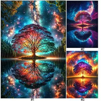 5D DIY Полный Круглый Дрель Алмазная Картина Дерево Набор Домашний Декор Искусство Ремесло *Z Y1051