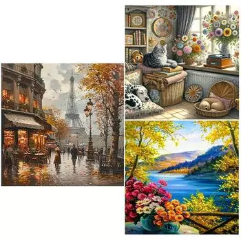 5D DIY Полный круглый дрель Алмазная картина Дом Комплект Домашний декор Художественное ремесло K2096