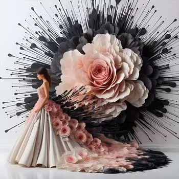 5D DIY Полный Круглый Дрель Алмазная Картина Девочка Набор Домашний Декор Искусство Ремесло 40x40см ZSH1111