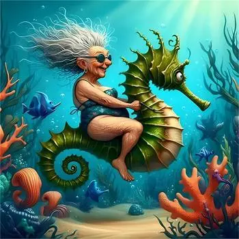 5D DIY Полный Круглый Дрель Алмазная Картина Бабушка Набор Домашний Декор Искусство Ремесло 30x30 см