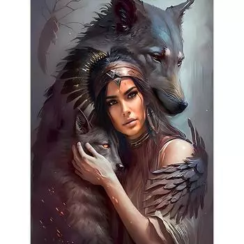 5D DIY Полный Круглый Дрель Алмазная Картина Женщина Набор Домашний Декор Искусство Ремесло 30x40 см