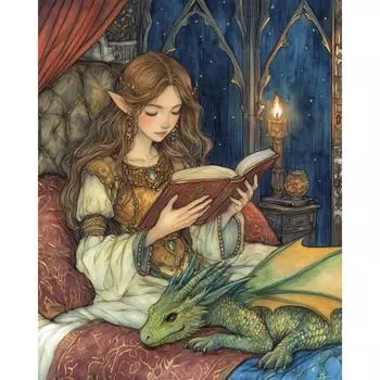 5D DIY Полный круглый дрель Алмазная картина Девушка Комплект Домашний декор Художественное ремесло 40x50 см