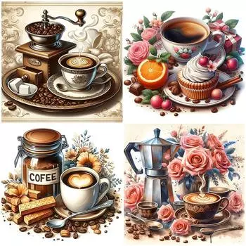 5D DIY Полный Круглый Дрель Алмазная Картина Кофейная Чашка Набор Домашний Декор Искусство Ремесло ZSH702