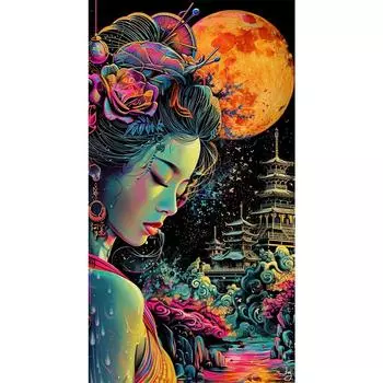 5D DIY Полный Круглый Дрель Алмазная Картина Девочка Набор Домашний Декор Искусство Ремесло 40x70см U