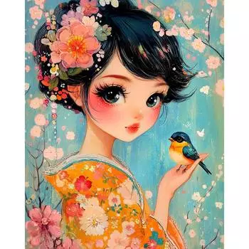 5D DIY Полный Круглый Дрель Алмазная Картина Мультфильм Набор Домашний Декор Искусство 40x50см Z232